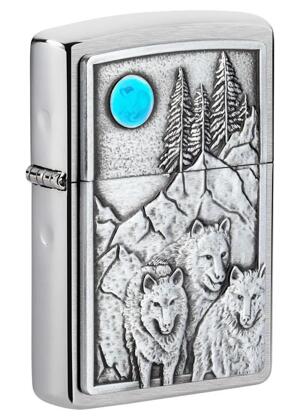 Bật Lửa Zippo Wolf Pack and Moon Emblem Design