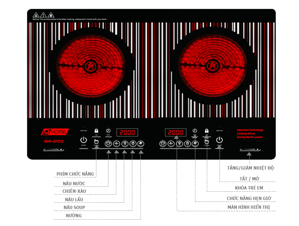 Bếp hồng ngoại dương 2 vùng nấu Q-Home QHF-DT214