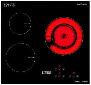 Bếp từ hồng ngoại âm 3 vùng nấu Uber 2V-330S