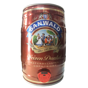 Bia Sanwald Weizen Dunkel 5% Bom 5L