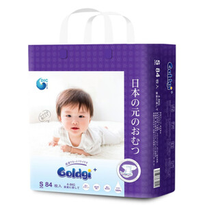 Bỉm dán GOLDGI  Size S 84 miếng cho trẻ từ 4-8kg