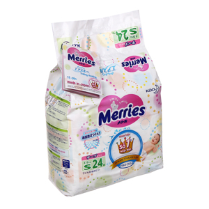 Tã dán Merries S24 - 24 miếng,cho bé 4 -  8kg