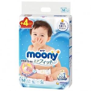 Bỉm - Tã dán Moony size M 68 thêm miếng