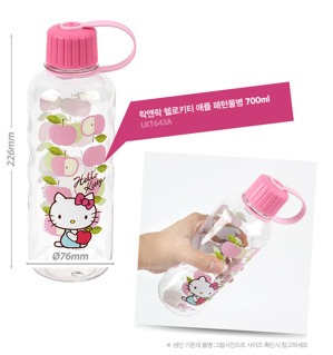 Bình nước bằng nhựa Hello Kitty Apple 76x226mm