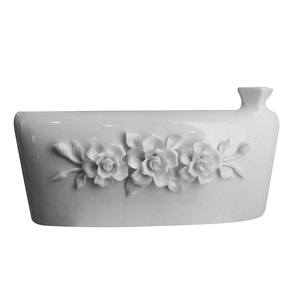 Bình sứ hoa nổi chữ nhật DG Decor MT70195-W2-CHAO