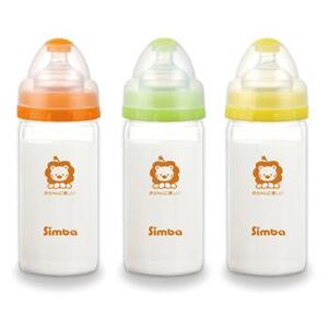 Bình sữa cổ rộng thủy tinh nhẹ Simba S6909 - 180ml