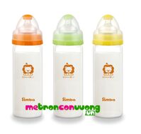 Bình sữa cổ rộng thủy tinh nhẹ cho bé Simba S6908 - 260ml