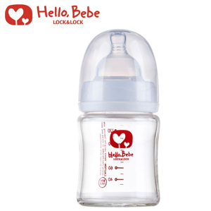 Bình sữa Hello Bebe HBB117 - 120 ml , thủy tinh , thấp