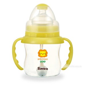 Bình sữa hồ lô cổ rộng  tay cầm Pes Simba S6887 - 150ml