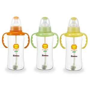 Bình sữa hồ lô tay cầm hút tự động nhựa Pes 300Ml - Simba