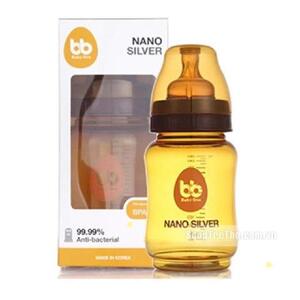 Bình sữa  cổ rộng siêu diệt khuẩn Nano Silver Mispic 150ml