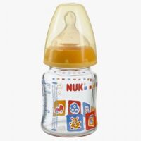 Bình sữa cổ rộng thủy tinh núm cao su Nuk 120ml