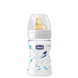 Bình sữa thủy tinh cao su Diều xanh Chicco 8111 (8112) - 150ml