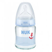 Bình sữa thủy tinh Nuk núm silicone S1-M 120ml NU66126