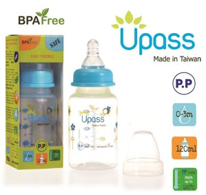 Bình sữa cổ thường nhựa PP UPASS (UP06401CX)120ml