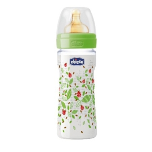 Bình sữa núm cao su điều chỉnh dòng chảy cánh cam Wellbeing Chicco 114357 - 250ml