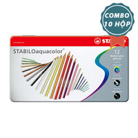 Bộ 10 hộp bút chì màu nước Stabilo Aquacolor CLW1612M-C10 (12 cây/hộp thiếc)