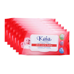 Bộ 18 gói khăn ướt hương phấn Kaia - 80 tờ