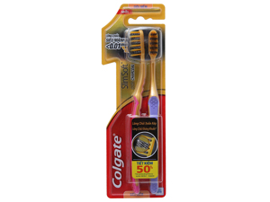 Bộ 2 bàn chải đánh răng Colgate SlimSoft Gold Charcoal