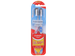 Bộ 2 bàn chải đánh răng Colgate SlimSoft Flex Clean Charcoal