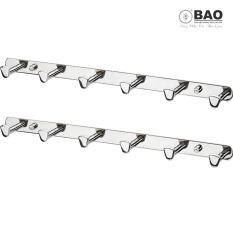 Bộ 2 cái móc áo 6 chấu gắn trên tường BAO BN336