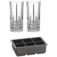 Bộ 2 cốc pha lê và khay đá Spiegelau 4500279 Perfect Ice Cube