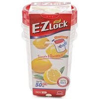 Bộ 2 Hộp Nhựa Ezlock Nắp Đỏ Lock&Lock HLE9624S 860Ml
