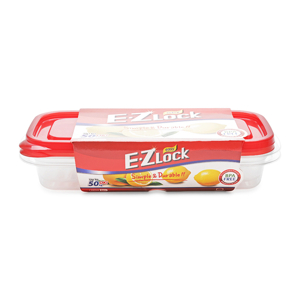 Bộ 2 hộp nhựa Ezlock nắp đỏ Lock&Lock HLE7604S 550 ml