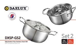 Bộ 2 nồi inox 304 cao cấp Daelux DXSP-GS2 (18,22cm)