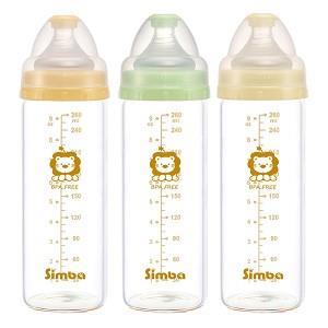 Bộ 3 bình sữa thủy tinh nhẹ Simba P6009 - 260ml