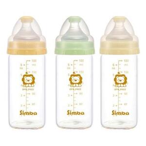 Bộ 3 bình sữa thủy tinh nhẹ Simba P6010 - 180ml