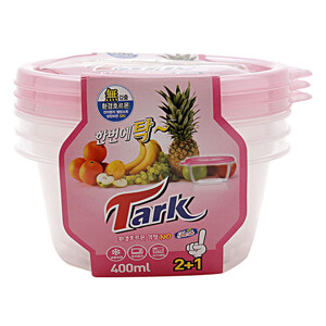 Bộ 3 hộp đựng thực phẩm hình tròn Tark BS-233 (400ml/hộp)