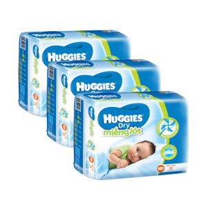 Bộ 3 miếng lót Huggies Newborn1 72 miếng