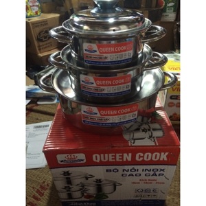 Bộ 3 nồi inox Queen Cook