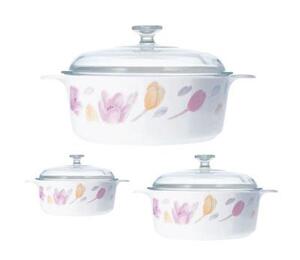 Bộ 3 nồi thuỷ tinh tròn Corningware P-360-EC