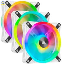 Bộ 3 quạt máy tính 120mm Corsair  QL120 WHITE PRO RGB LED kèm Node Core - NEW - CO-9050104-WW