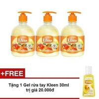 Bộ 3 Sữa rửa tay Kleen 500ml