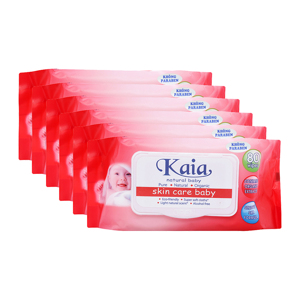 Bộ 30 gói khăn ướt hương phấn Kaia - 80 tờ