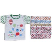 Bộ 5 áo cài vai sọc tay ngắn Mihababy ATN10