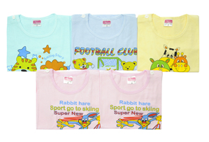 Bộ 5 Áo cài vai tay dài màu Nanio AD108 -  size 2 , 3-6 tháng