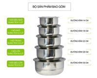 Bộ 5 nồi Inox có xửng Mishio MK124