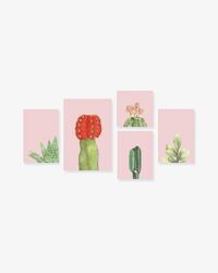 Bộ 5 tranh Cactus Tropical Pink