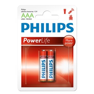 Bộ 5 vỉ pin kiềm AAA Philips LR03P2B