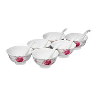 Bộ 6 chén 6 muỗng Bone Porcelain 12563