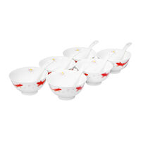 Bộ 6 chén 6 muỗng Bone Porcelain 12287