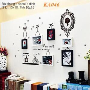 Bộ 6 khung ảnh kèm decal trang trí KA046