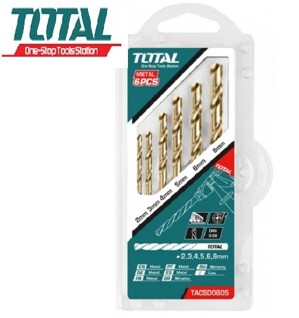 Bộ 6 mũi khoan kim loại thép HSS Total TACSD0605