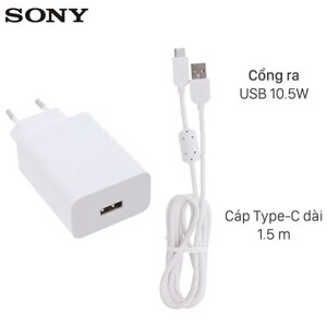 Bộ Adapter sạc 2.1A kèm Cáp Type C 1.5m Sony CP-AD2A