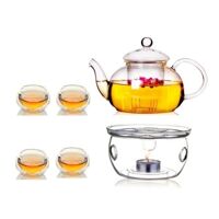 Bộ ấm chén pha trà thuỷ tinh ZenHome SET27