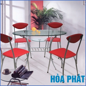 Bộ bàn ăn kính Hòa Phát B47+G47